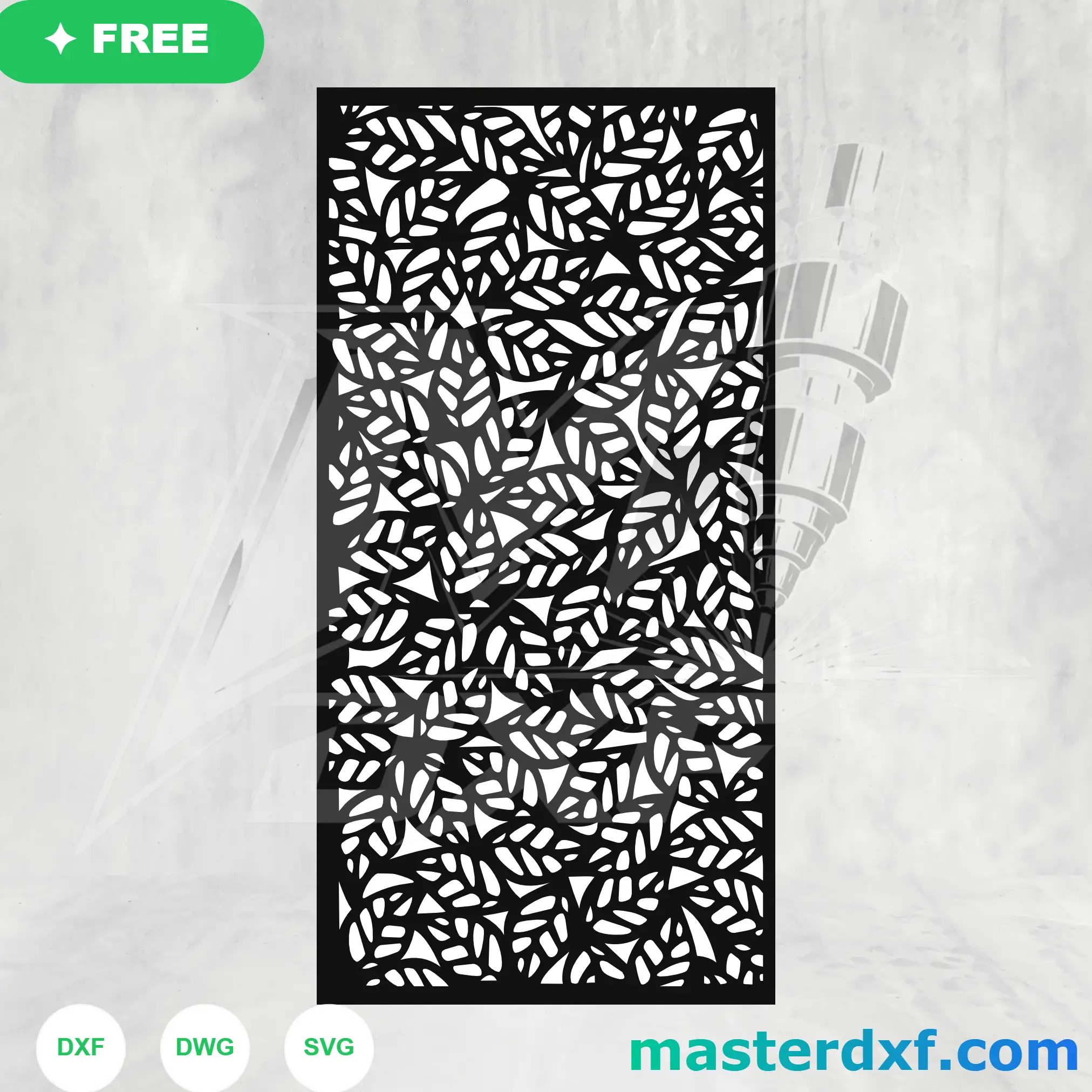 Dense Leaf Mosaic DXF Pattern for Botanical Facades DXF File